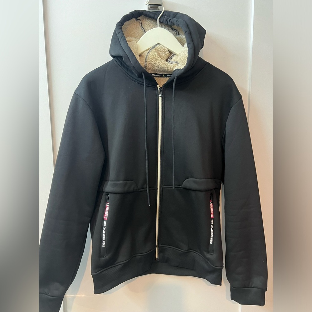 Heavy zip up hoodie size L. Lined. Men size M